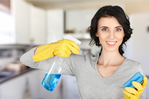 Deep cleaning a modern bathroom